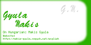 gyula makis business card